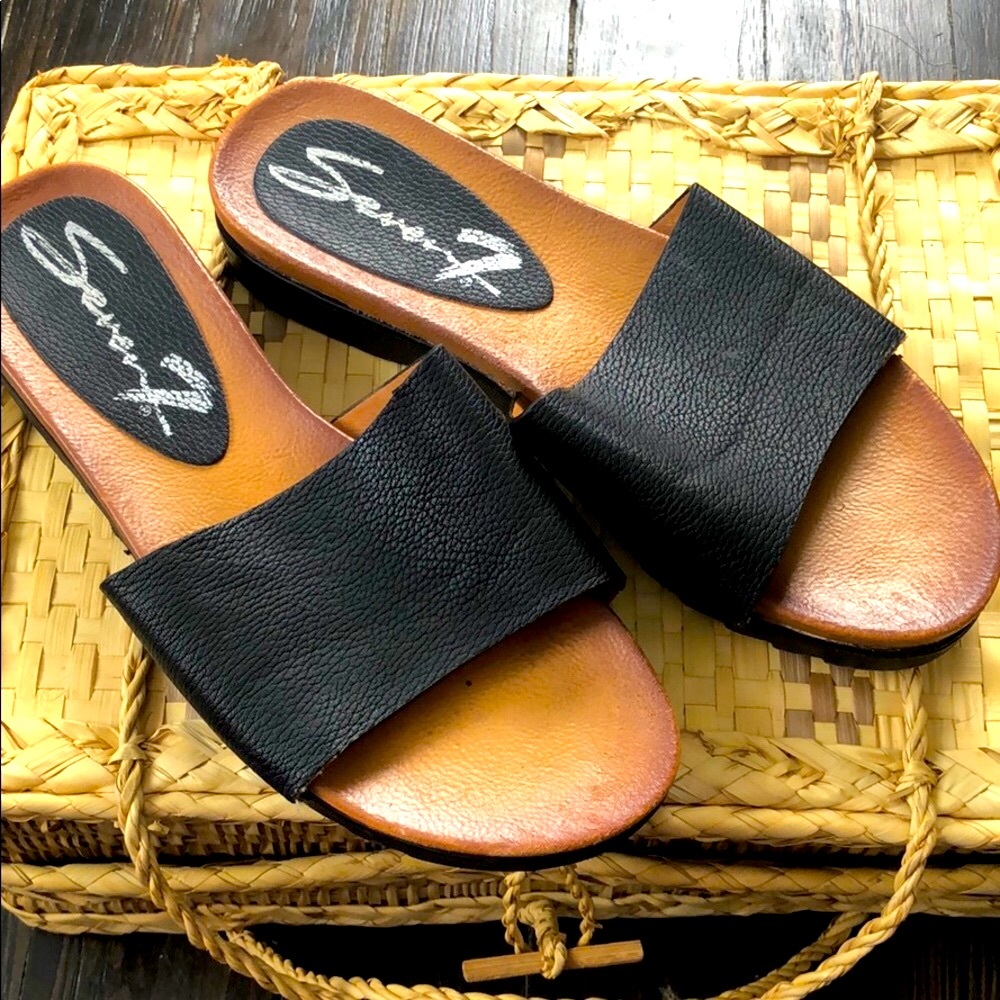 seven pearl slides black summer spring sandals 9